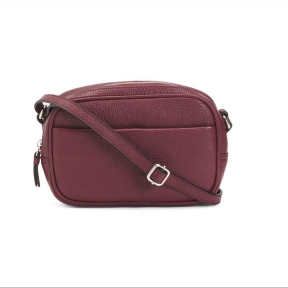 NINA CORDER Handbags - NINA CORDER London Crossbody Camera Bag Burgundy Leather